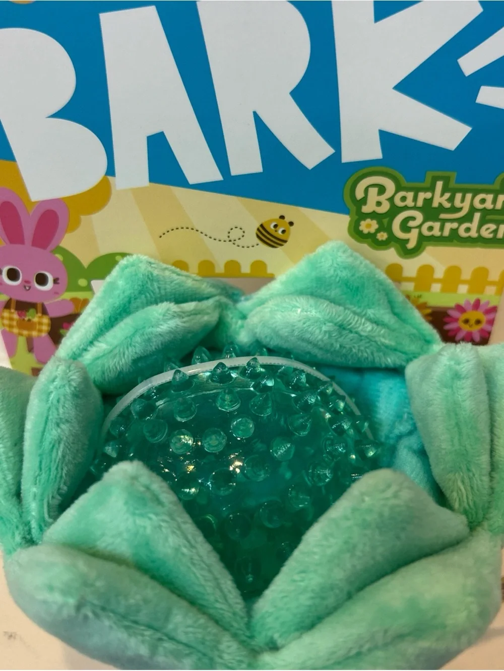 BARK Plush Succulent Dog Toy in Mint Green and Cream